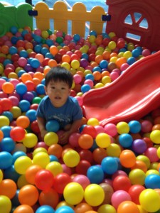 Haddon in the small ball pit